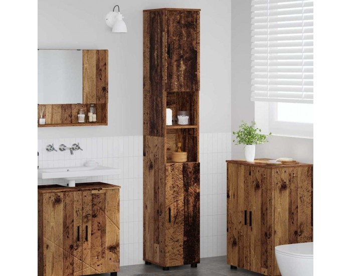 Sonata H Висок шкаф за баня Старо дърво 30 x 35 x 192 см Инженерно дърво