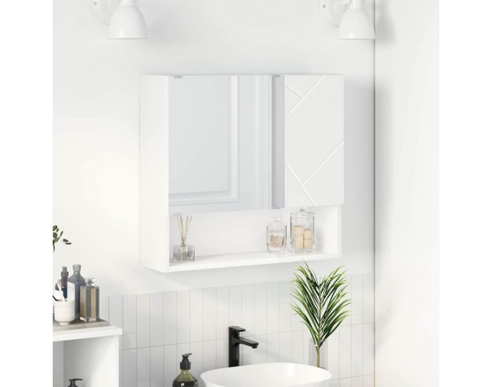 Sonata H Шкаф с огледало с рафт Бяло 59 x 17 x 55 см Инженерно дърво