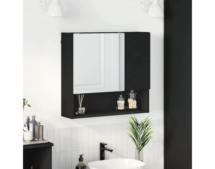 Sonata H Шкаф с огледало с рафт Черно 59 x 17 x 55 см Инженерно дърво