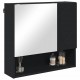 Sonata H Шкаф с огледало с рафт Черно 59 x 17 x 55 см Инженерно дърво