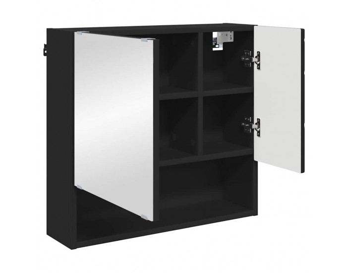 Sonata H Шкаф с огледало с рафт Черно 59 x 17 x 55 см Инженерно дърво