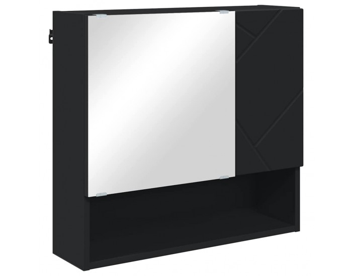 Sonata H Шкаф с огледало с рафт Черно 59 x 17 x 55 см Инженерно дърво