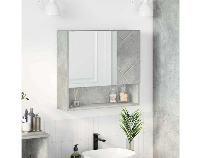 Sonata H Шкаф с огледало Бетонно сиво 59 x 17 x 55 см Инженерно дърво