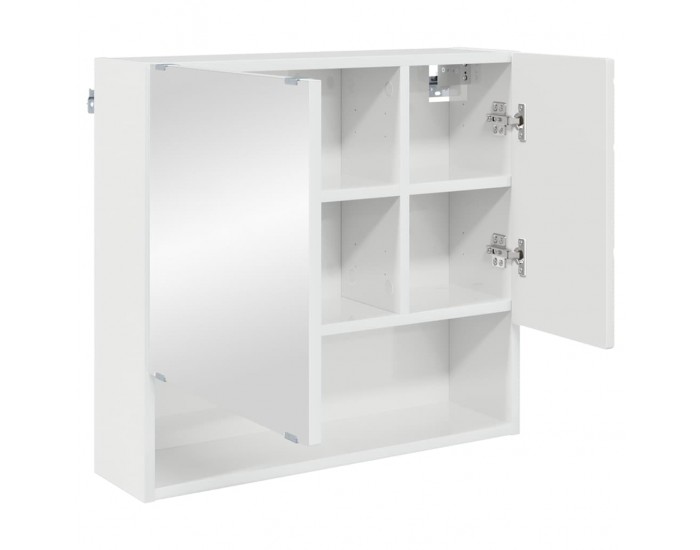 Sonata H Шкаф с огледало с рафт Бяло Със Силен Гланц 59 x 17 x 55 см