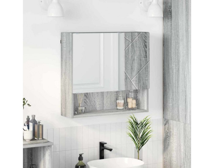 Sonata H Шкаф с огледало Сив сонома 59 x 17 x 55 см Инженерно дърво