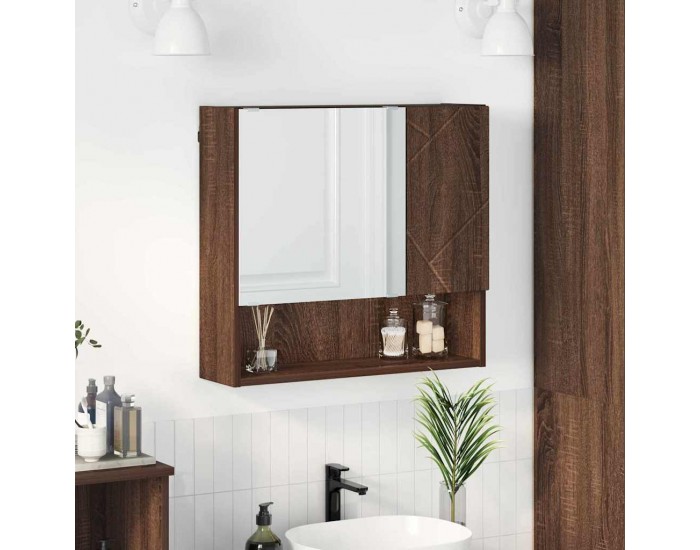 Sonata H Шкаф с огледало Кафяв дъб 59 x 17 x 55 см Инженерно дърво