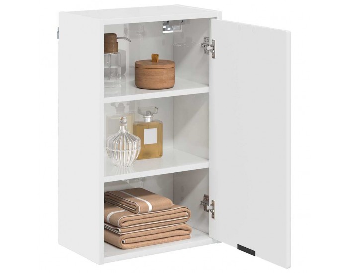 Sonata H Шкаф за баня с врата Бяло Със Силен Гланц 39 x 23.5 x 65 см