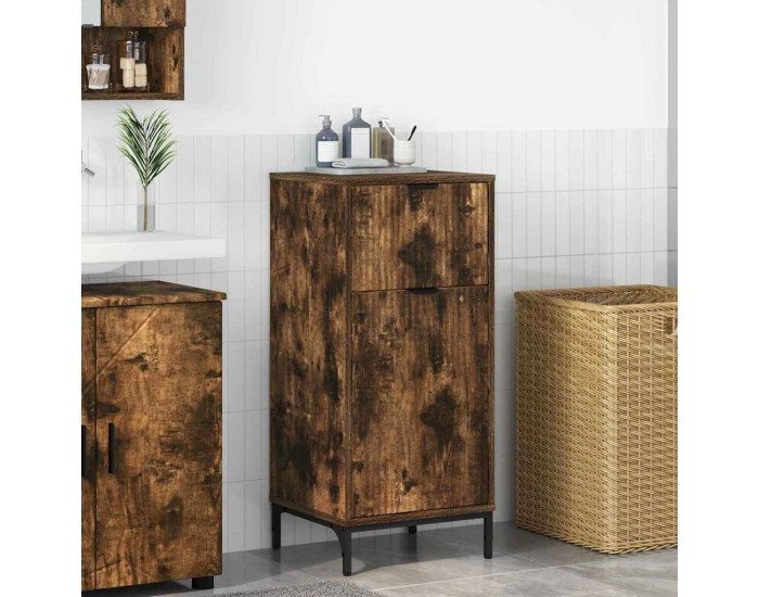 Sonata H Шкаф за баня Опушен дъб 39.5 x 36 x 88 см Инженерно дърво