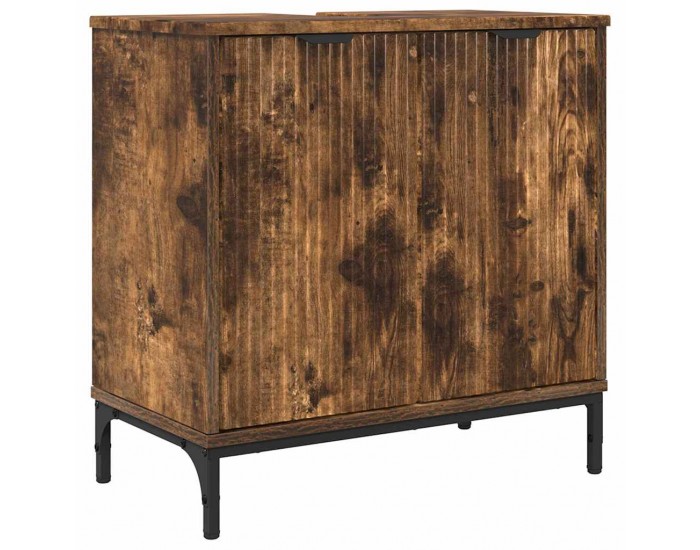 Sonata H Шкаф за мивка в баня с врата Опушен дъб 60.5 x 33.5 x 61 см