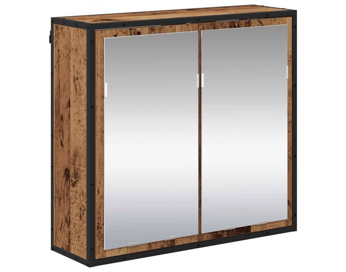 Sonata H Шкаф с огледало за баня с рафт Старо дърво 65 x 20 x 60 см