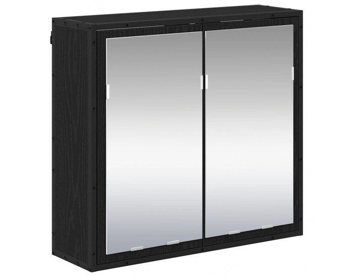 Sonata H Шкаф с огледало за баня с рафт Черен дъб 65 x 20 x 60 см