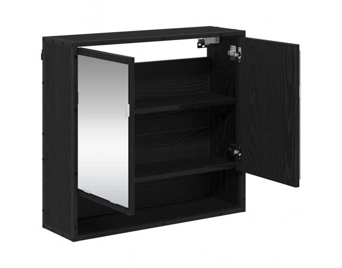 Sonata H Шкаф с огледало за баня с рафт Черен дъб 65 x 20 x 60 см