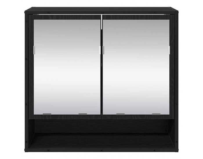 Sonata H Шкаф с огледало за баня с рафт Черен дъб 65 x 20 x 60 см