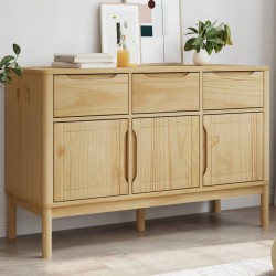 Sonata H Сайдборд FLORO, восъчнокафяв, 114x43x74 см, борово дърво масив - Дневна