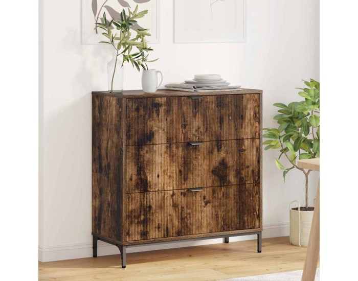 Sonata H Служебен шкаф Опушен дъб 79.5 x 33 x 82 см Инженерно дърво