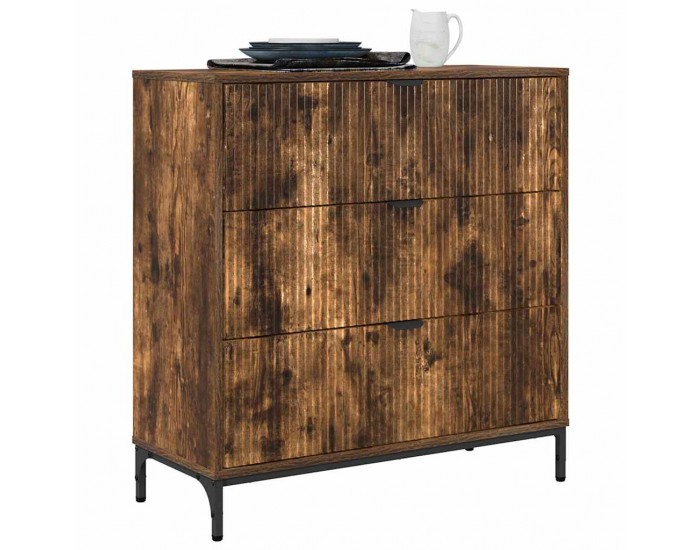 Sonata H Служебен шкаф Опушен дъб 79.5 x 33 x 82 см Инженерно дърво