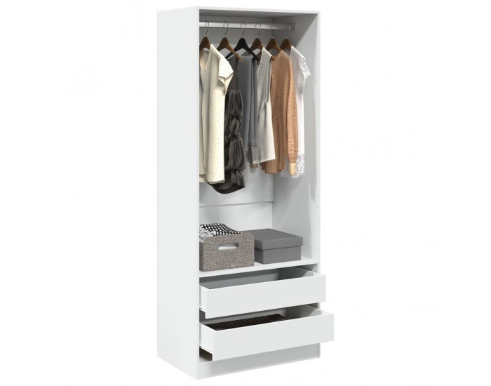 Sonata H Гардероб, бял, 80x50x200 см, инженерно дърво