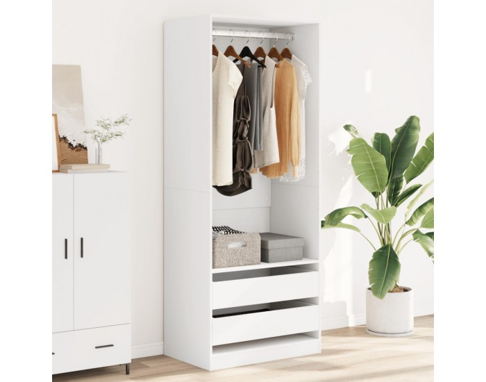 Sonata H Гардероб, бял, 80x50x200 см, инженерно дърво