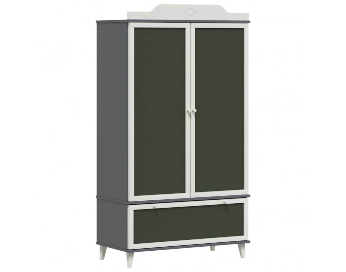 Sonata H Дъска за записки Гардероб с рафт Сиво и бяло Инженерно дърво