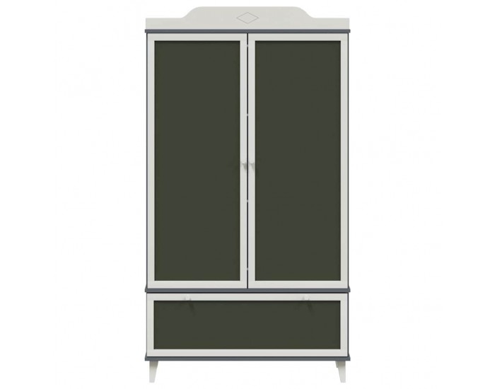 Sonata H Дъска за записки Гардероб с рафт Сиво и бяло Инженерно дърво