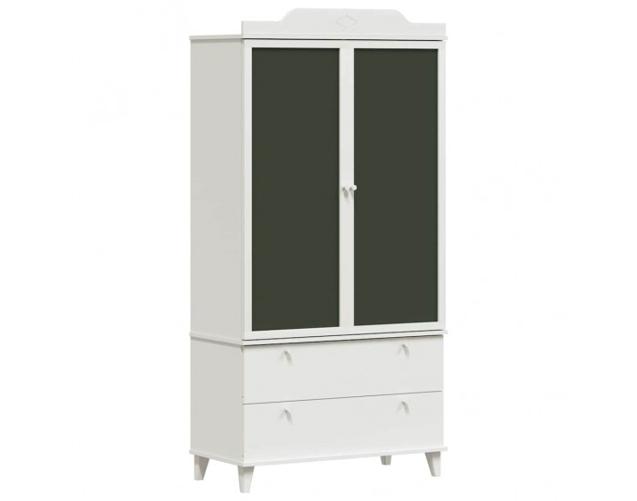 Sonata H Дъска за записки Гардероб с чекмедже Бяло Инженерно дърво