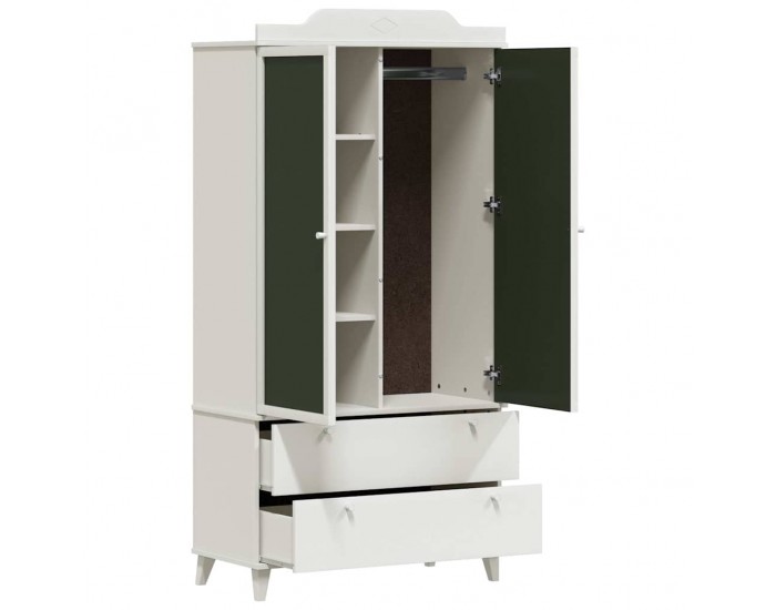 Sonata H Дъска за записки Гардероб с чекмедже Бяло Инженерно дърво