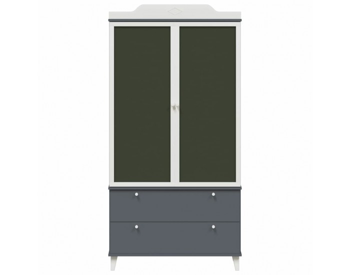 Sonata H Дъска за записки Гардероб с рафт Сиво и бяло Инженерно дърво