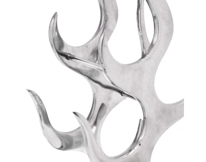 Sonata H Винен алуминиев стелаж, форма на пламък, сребрист, за 9 бутилки