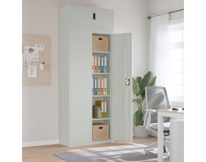 Sonata H Шкаф за папки светлосив 90x40x240 см стомана