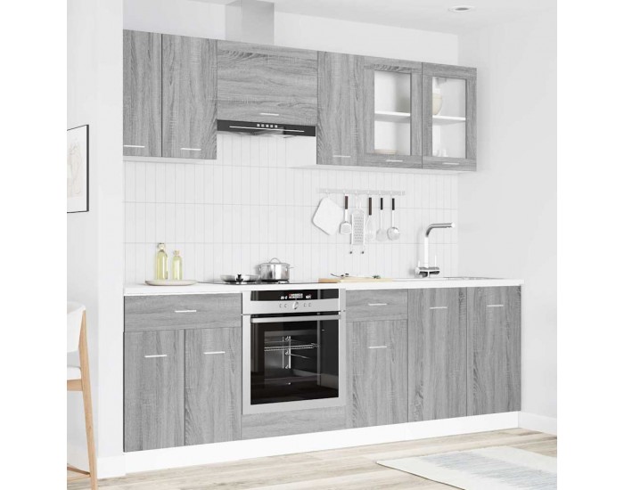 Sonata H Комплект кухненски шкафове с чекмедже Lyon 8 pcs Сив Сонома