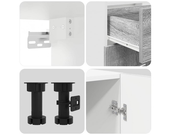 Sonata H Комплект кухненски шкафове с чекмедже Lyon 8 pcs Сив Сонома