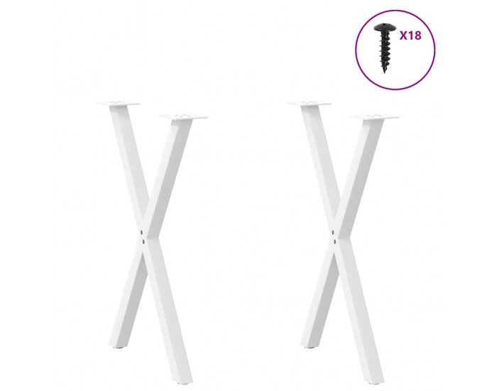 Sonata H Крака за трапезна маса, X-образни, 2 бр., бели, 50 x (72-73) см, стомана