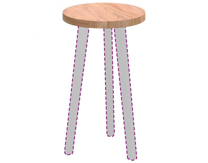 Sonata H Топ за маса Светлокафяво Ø 30 x 2.5 cm Солидно дъбово дърво