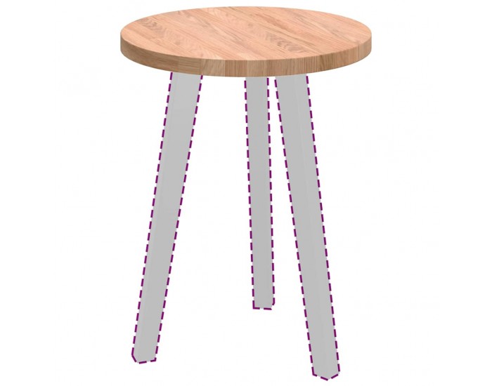 Sonata H Топ за маса Светлокафяво Ø 40 x 2.5 cm Солидно дъбово дърво