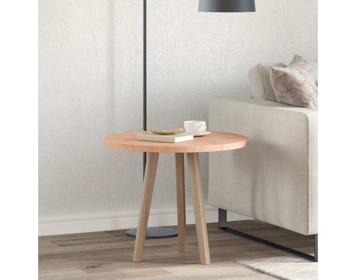 Sonata H Топ за маса Светлокафяво Ø 60 x 2.5 cm Солидно дъбово дърво