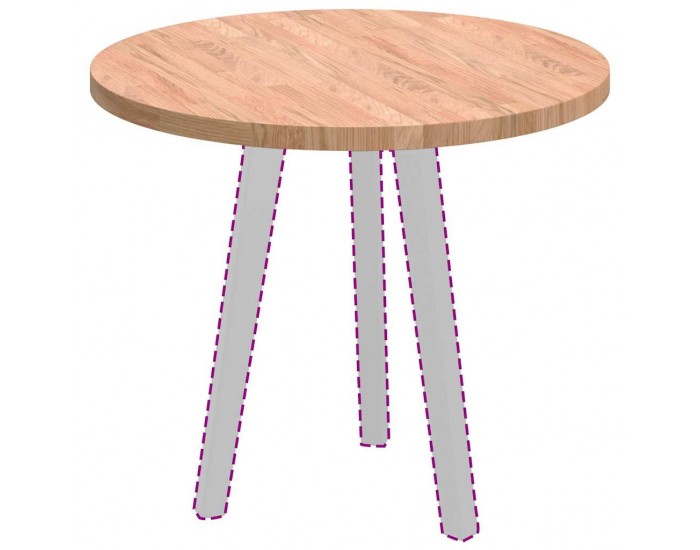 Sonata H Топ за маса Светлокафяво Ø 60 x 2.5 cm Солидно дъбово дърво