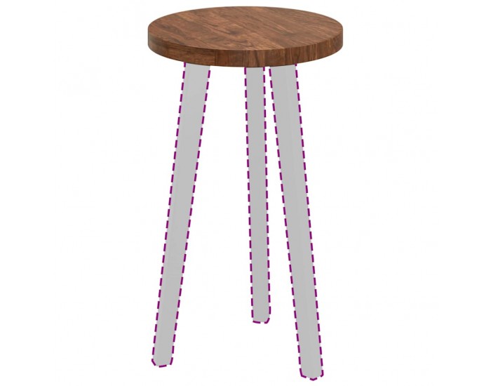 Sonata H Топ за маса Тъмнокафяв Ø 30 x 2.5 cm Солидно дъбово дърво