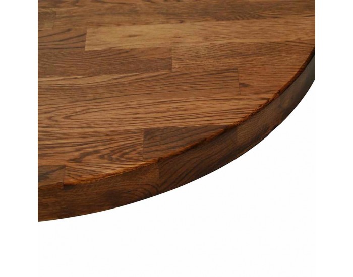 Sonata H Топ за маса Тъмнокафяв Ø 80 x 2.5 cm Солидно дъбово дърво