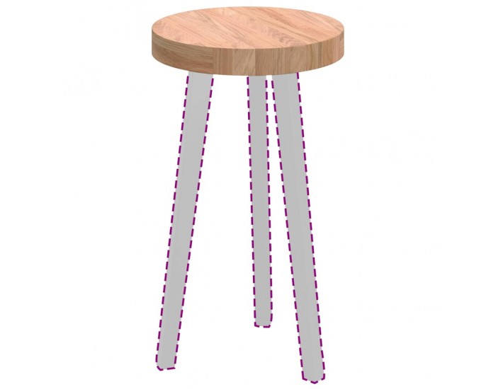 Sonata H Топ за маса Светлокафяво Ø 30 x 4 cm Солидно дъбово дърво