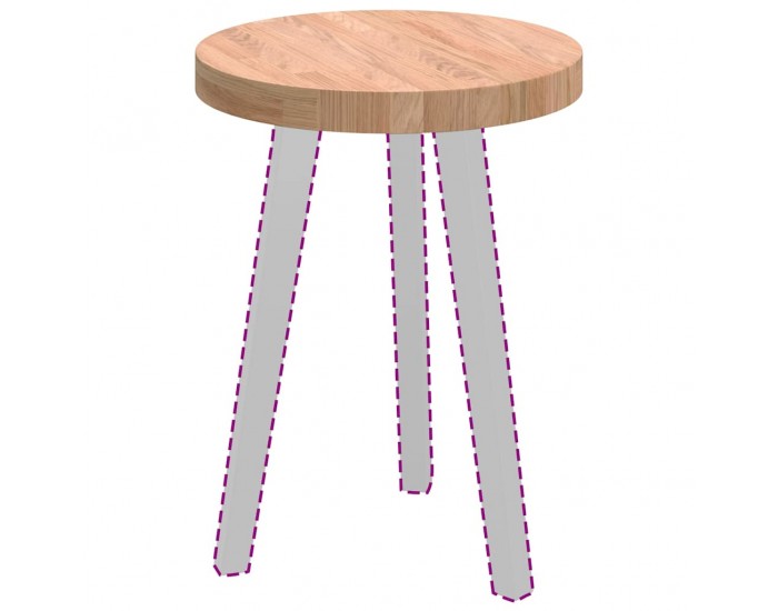 Sonata H Топ за маса Светлокафяво Ø 40 x 4 cm Солидно дъбово дърво