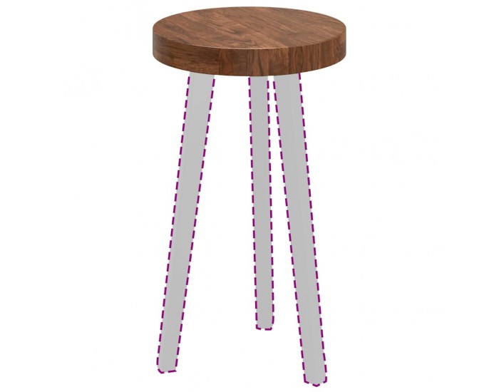 Sonata H Топ за маса Тъмнокафяв Ø 30 x 4 cm Солидно дъбово дърво