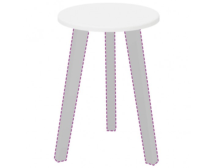 Sonata H Топ за маса Бяло 30 x 30 x 1.5 см Инженерно дърво