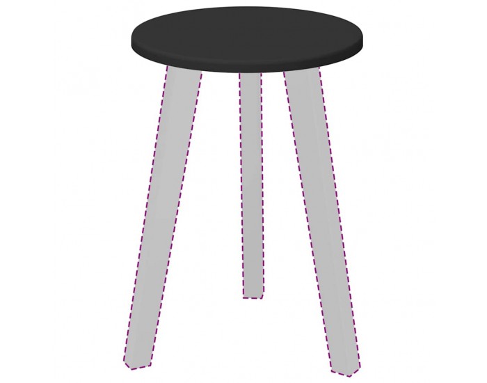 Sonata H Топ за маса Черно 30 x 30 x 1.5 см Инженерно дърво