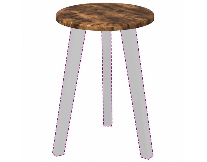 Sonata H Топ за маса Опушен дъб 30 x 30 x 1.5 см Инженерно дърво