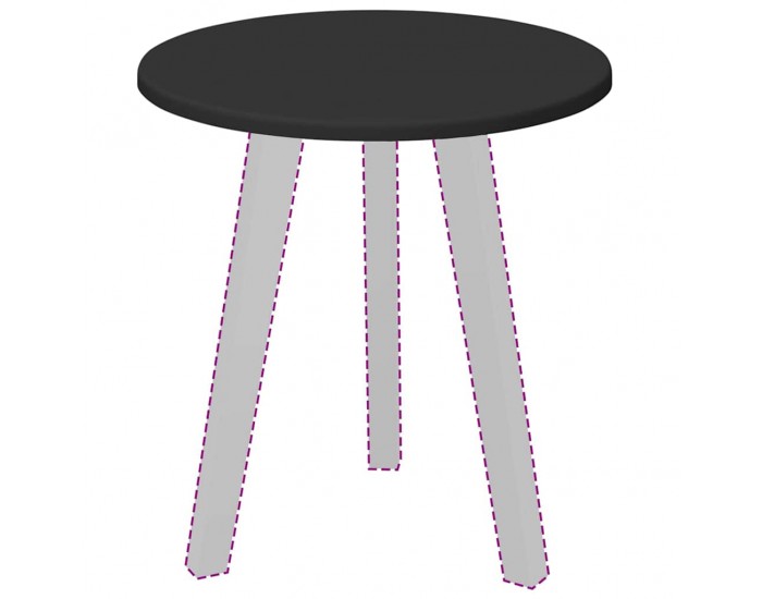 Sonata H Топ за маса Черно 40 x 40 x 1.5 cm Инженерно дърво