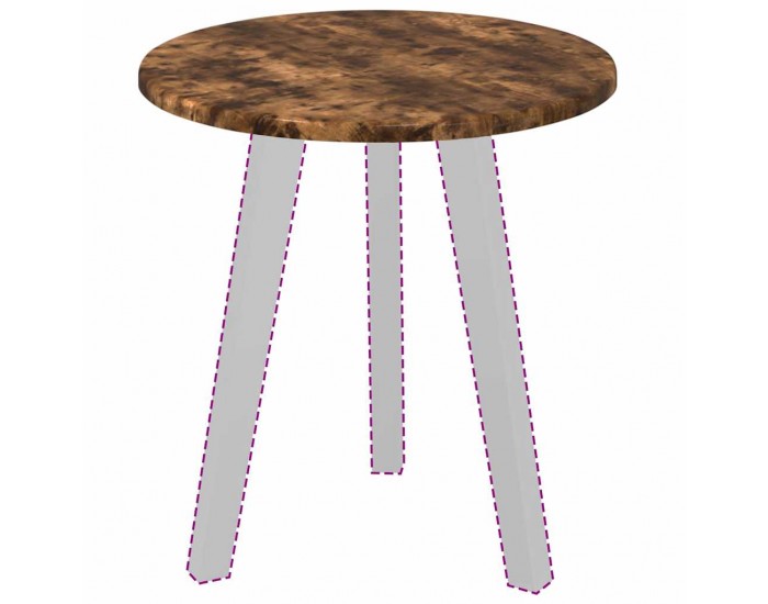 Sonata H Топ за маса Опушен дъб 40 x 40 x 1.5 cm Инженерно дърво