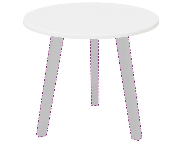 Sonata H Топ за маса Бяло 50 x 50 x 1.5 cm Инженерно дърво