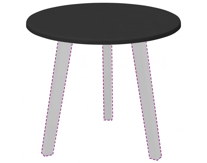 Sonata H Топ за маса Черно 50 x 50 x 1.5 cm Инженерно дърво