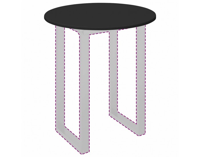 Sonata H Топ за маса Черно 60 x 60 x 1.5 cm Инженерно дърво