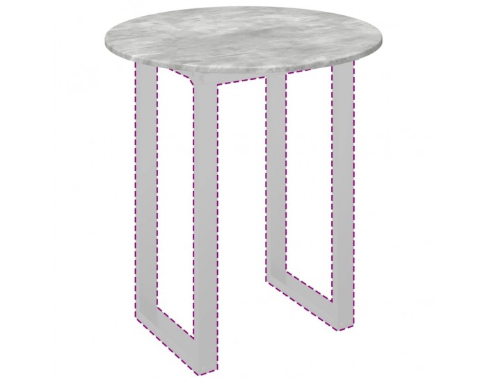 Sonata H Топ за маса Бетонно сиво 70 x 70 x 1.5 cm Инженерно дърво